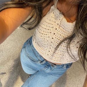 white crotchet halter